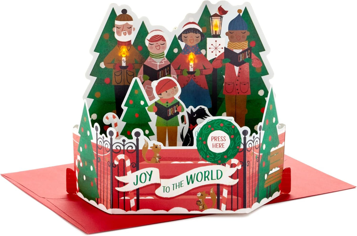 Paper Wonder Displayable Musical Pop Up Christmas Card with Lights (Ca