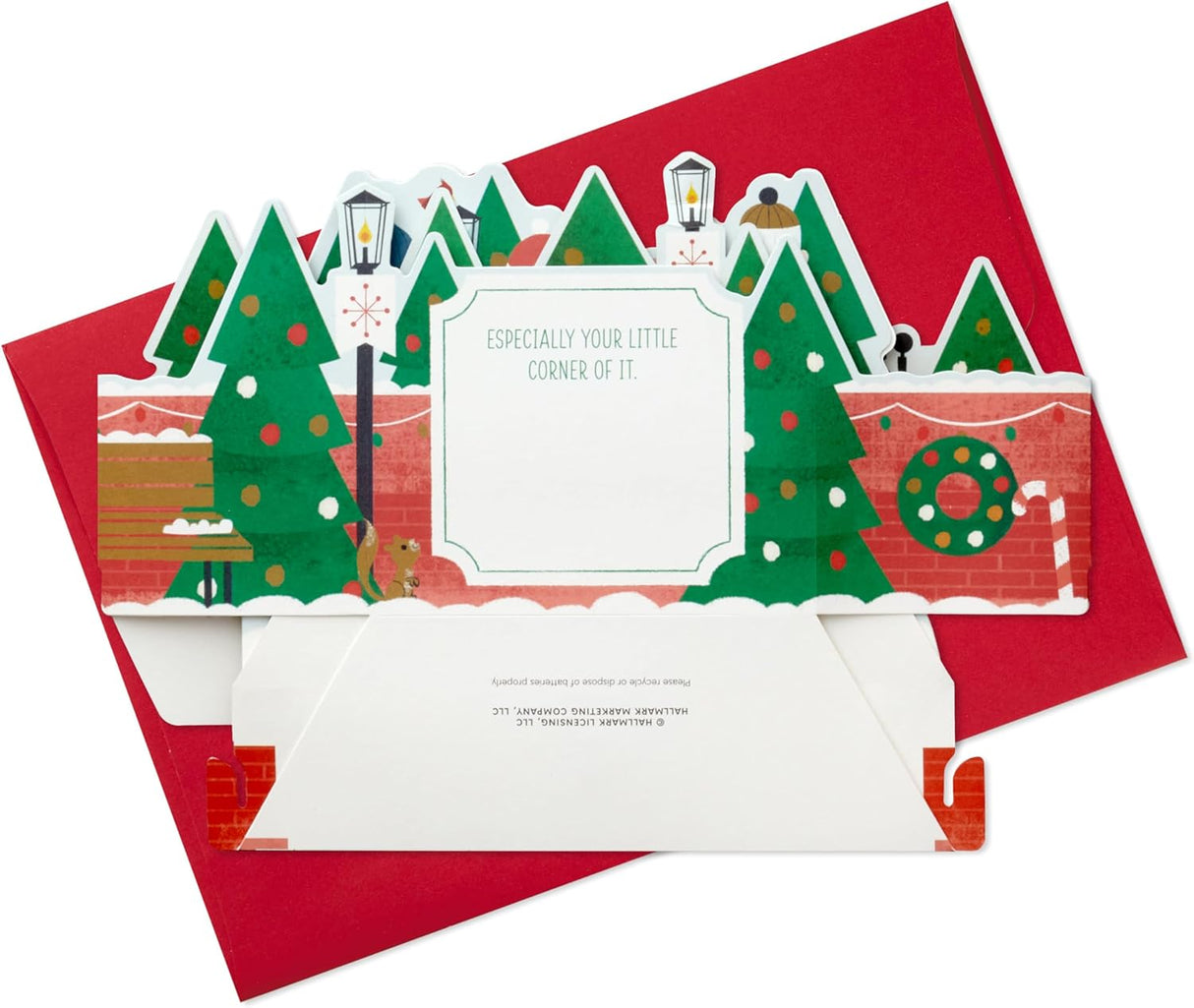 Paper Wonder Displayable Musical Pop Up Christmas Card with Lights (Carolers)