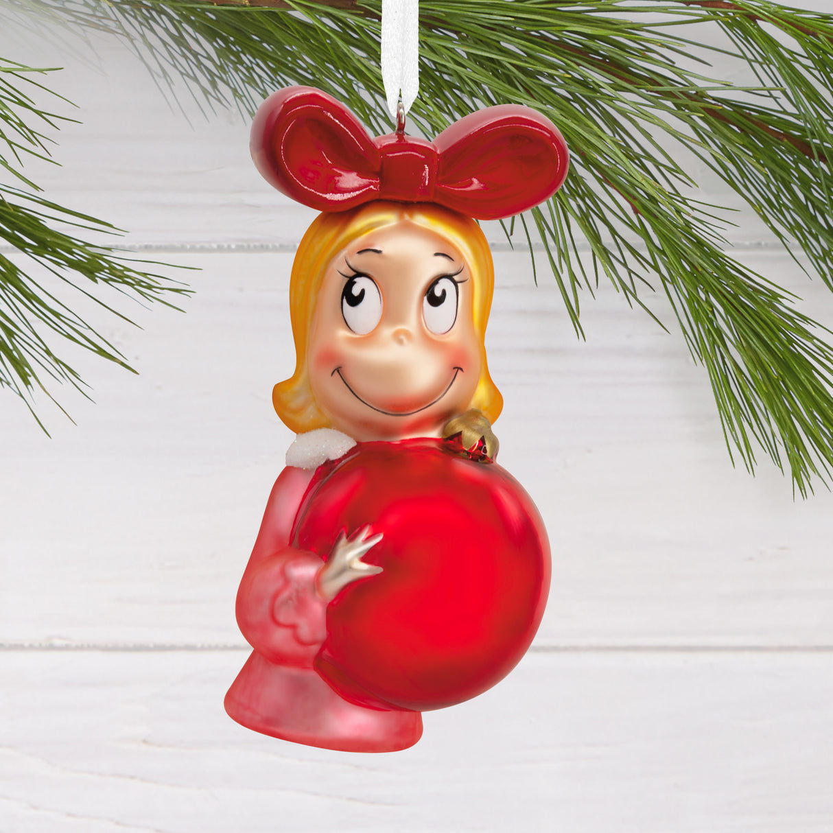Dr. Seuss's How the Grinch Stole Christmas! Cindy-Lou Who With Ornament Christmas Ornament, Blown Glass