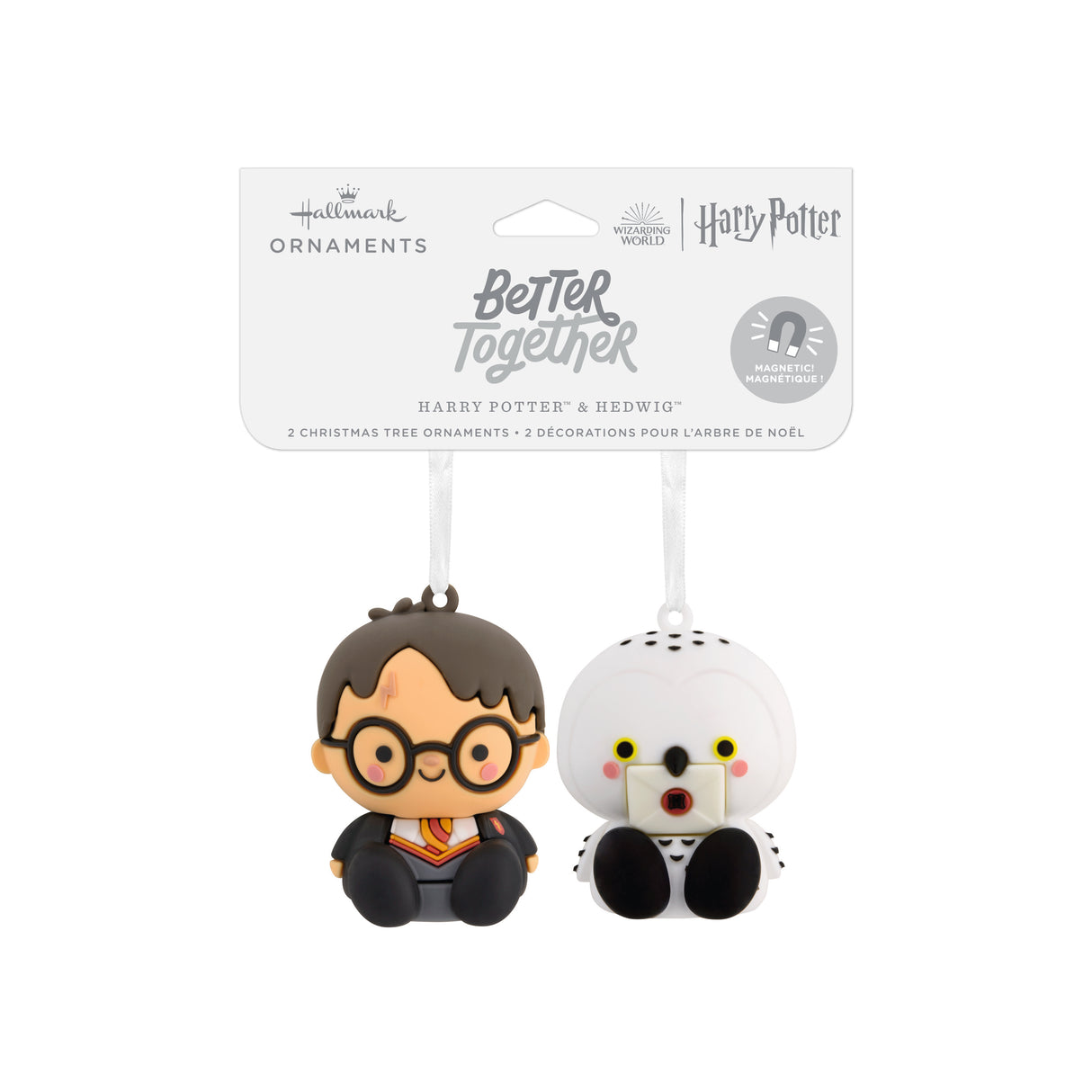 Hallmark Christmas Ornaments (Better Together Harry Potter and Hedwig Magnetic), Set of 2