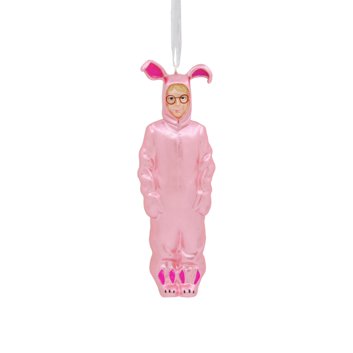 A Christmas Story Ralphie in Bunny Suit Christmas Ornament, Blown Glas