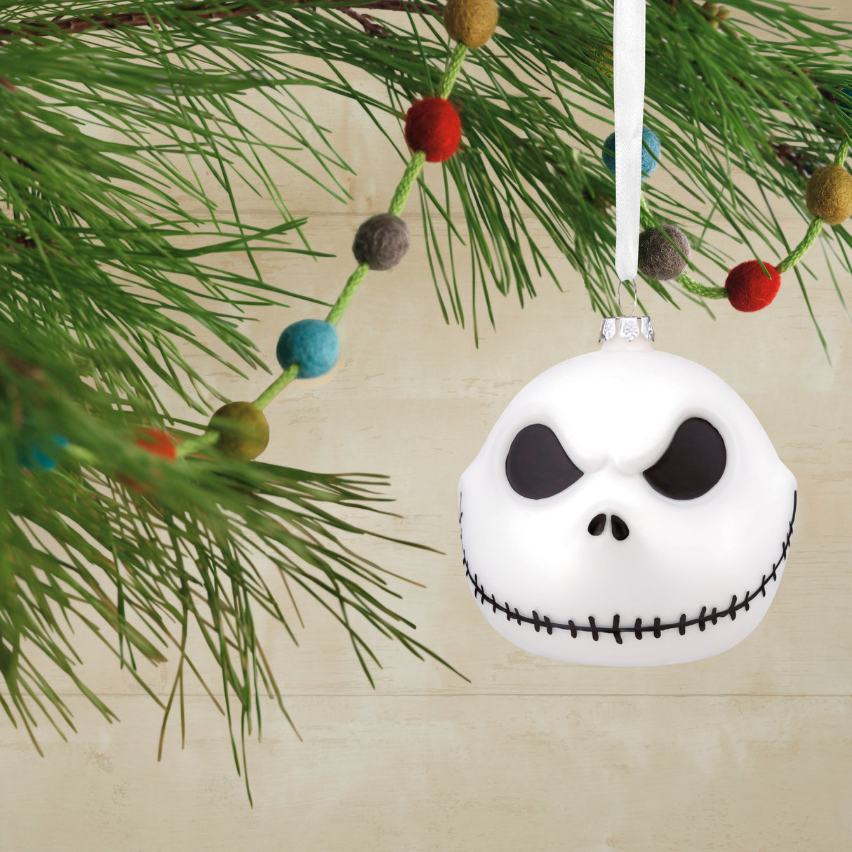 Disney Tim Burton's The Nightmare Before Christmas Jack Skellington Christmas Ornament, Blown Glass