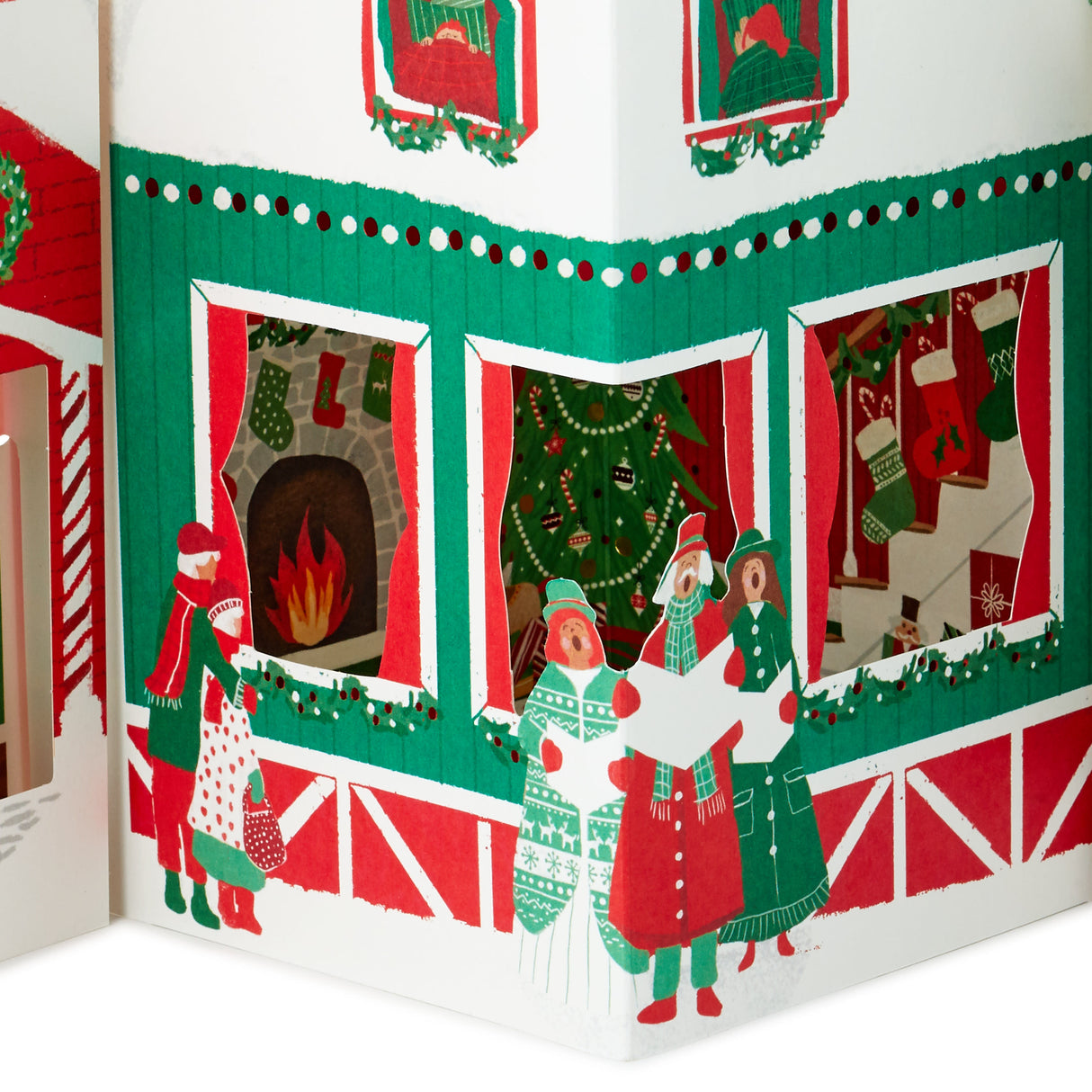 Hallmark Paper Wonder Pop Up Jumbo Christmas Card Holiday Tabletop Decor (Accordion Fold Christmas Village)