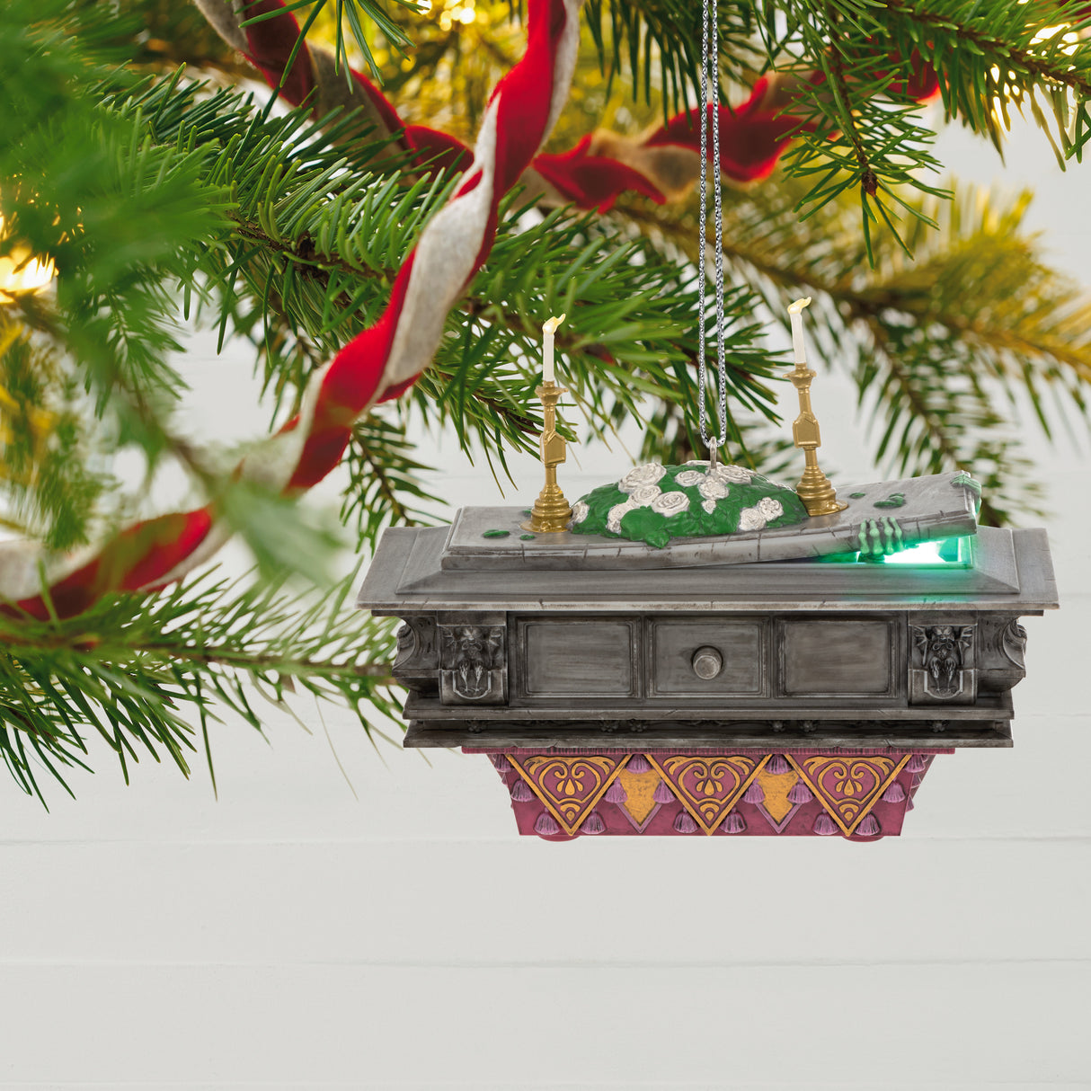 Hallmark Keepsake Christmas Ornament (Disney The Haunted Mansion Collection The Coffin in the Conservatory With Light and Sound)