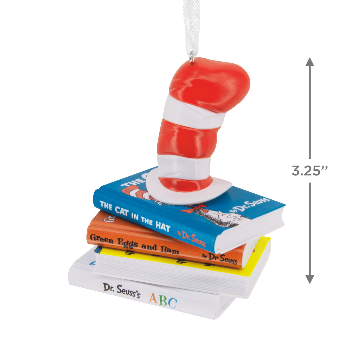 Hallmark Christmas Ornament (Dr. Seuss Hat on Books)