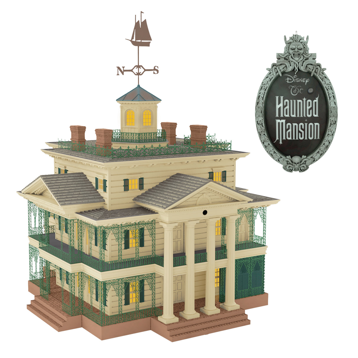 Hallmark Keepsake Christmas Tree Topper (Disney The Haunted Mansion Collection Disneyland Manor With Light and Sound)