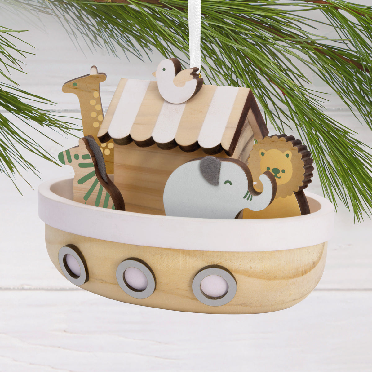 Signature Noah's Ark Wood Christmas Ornament