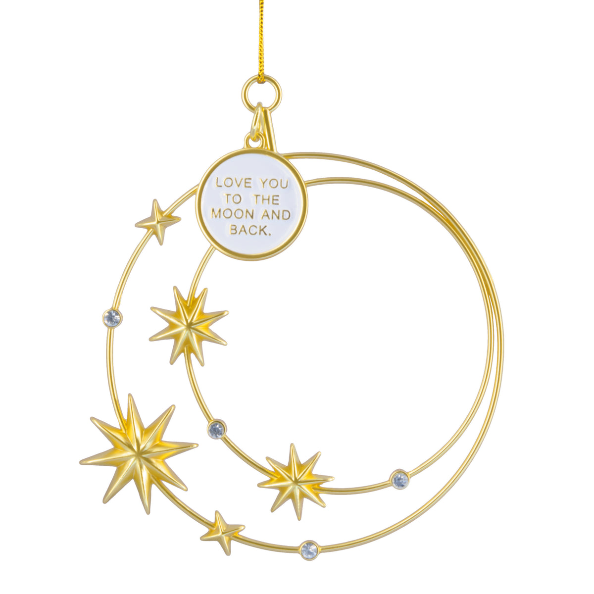 Signature Love You To The Moon And Back Gold Christmas Ornament