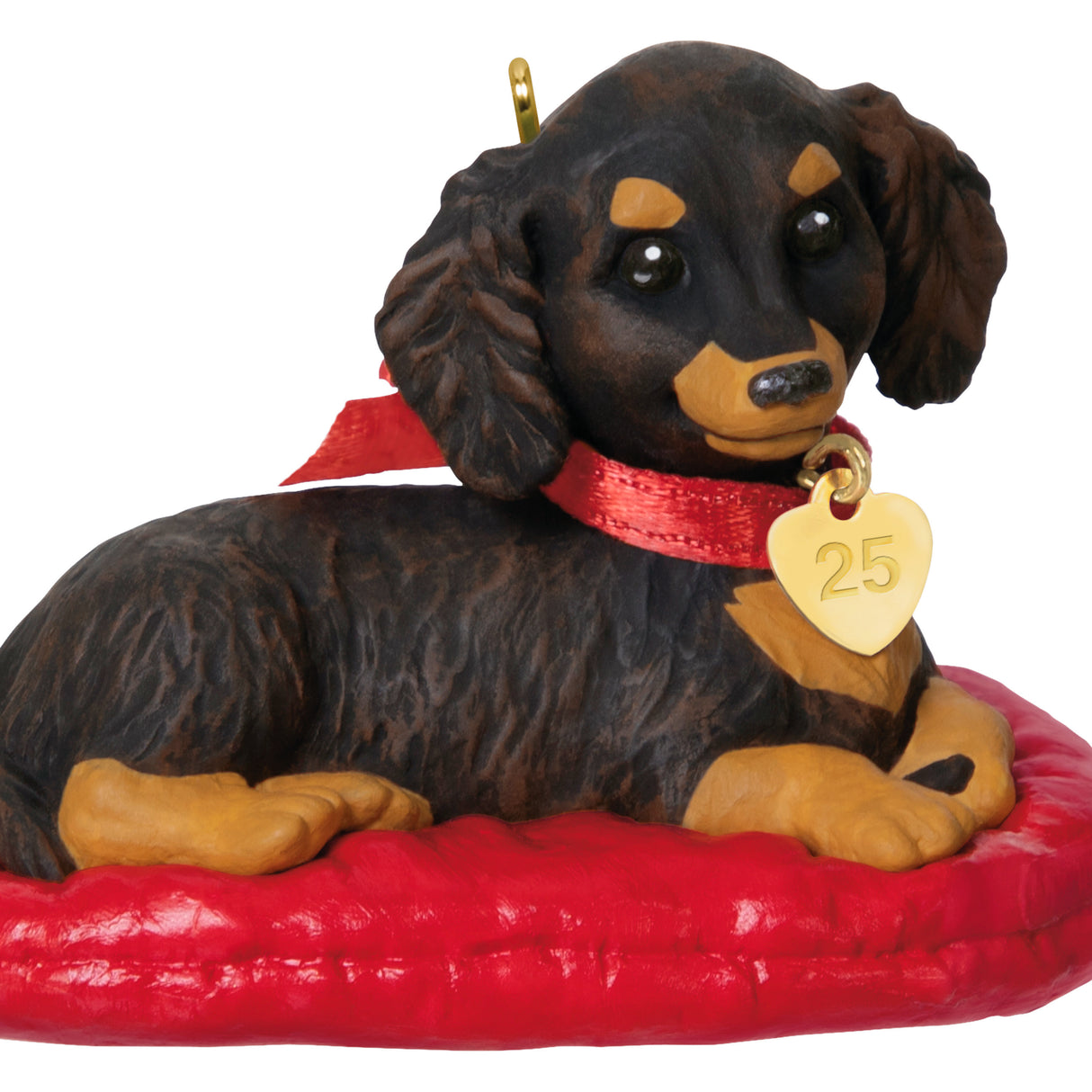 Hallmark Keepsake Christmas Ornament (Puppy Love Long-Haired Dachshund 2025)