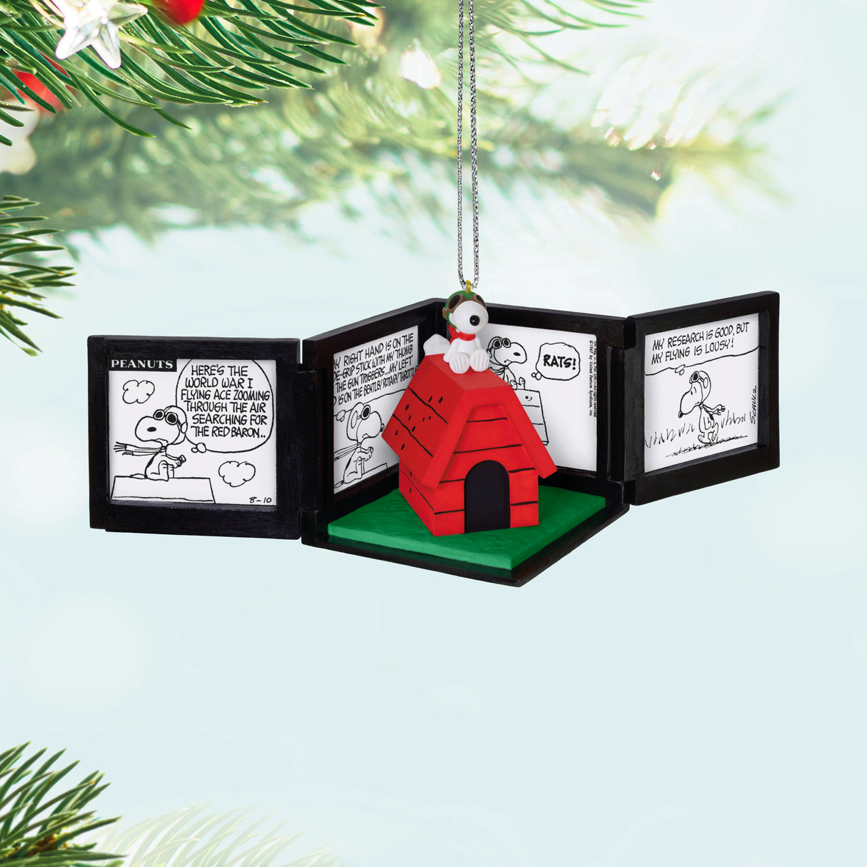 Hallmark Keepsake Christmas Ornament (Peanuts 75th Anniversary Snoopy as The Flying Ace Musical)