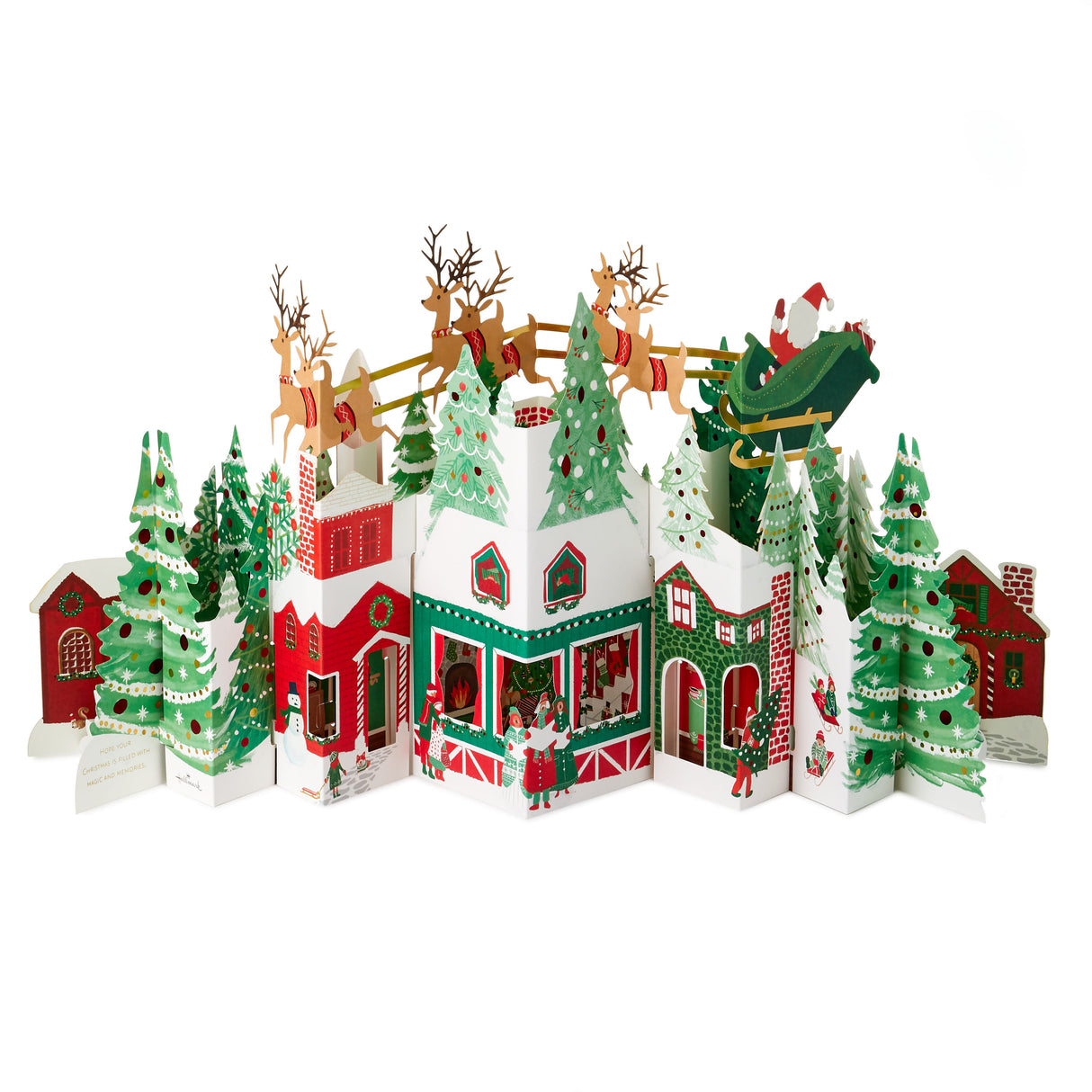 Hallmark Paper Wonder Pop Up Jumbo Christmas Card Holiday Tabletop Decor (Accordion Fold Christmas Village)