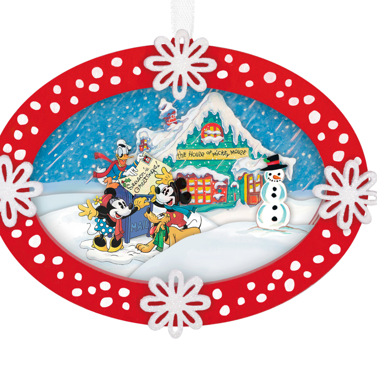 Hallmark Keepsake Christmas Ornament (Disney Mickey and Friends Sending Season's Greetings, Papercraft)