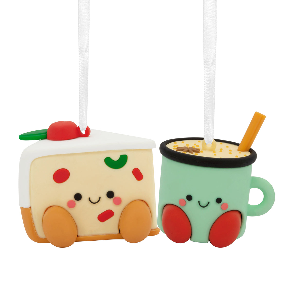 Better Together Fruitcake and Eggnog Magnetic Christmas Ornaments, Set