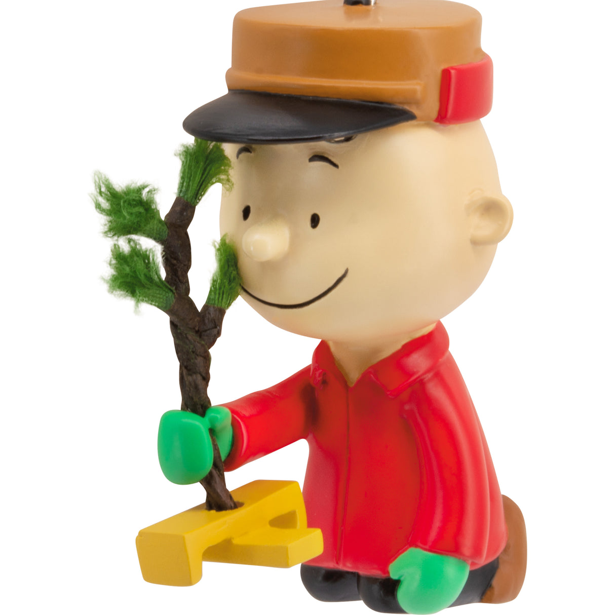 Hallmark Christmas Ornament (Peanuts Charlie Brown Kneeling With Tree)