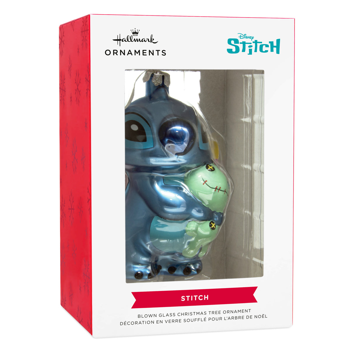 Hallmark Christmas Ornament (Disney Stitch With Scrump, Glass)