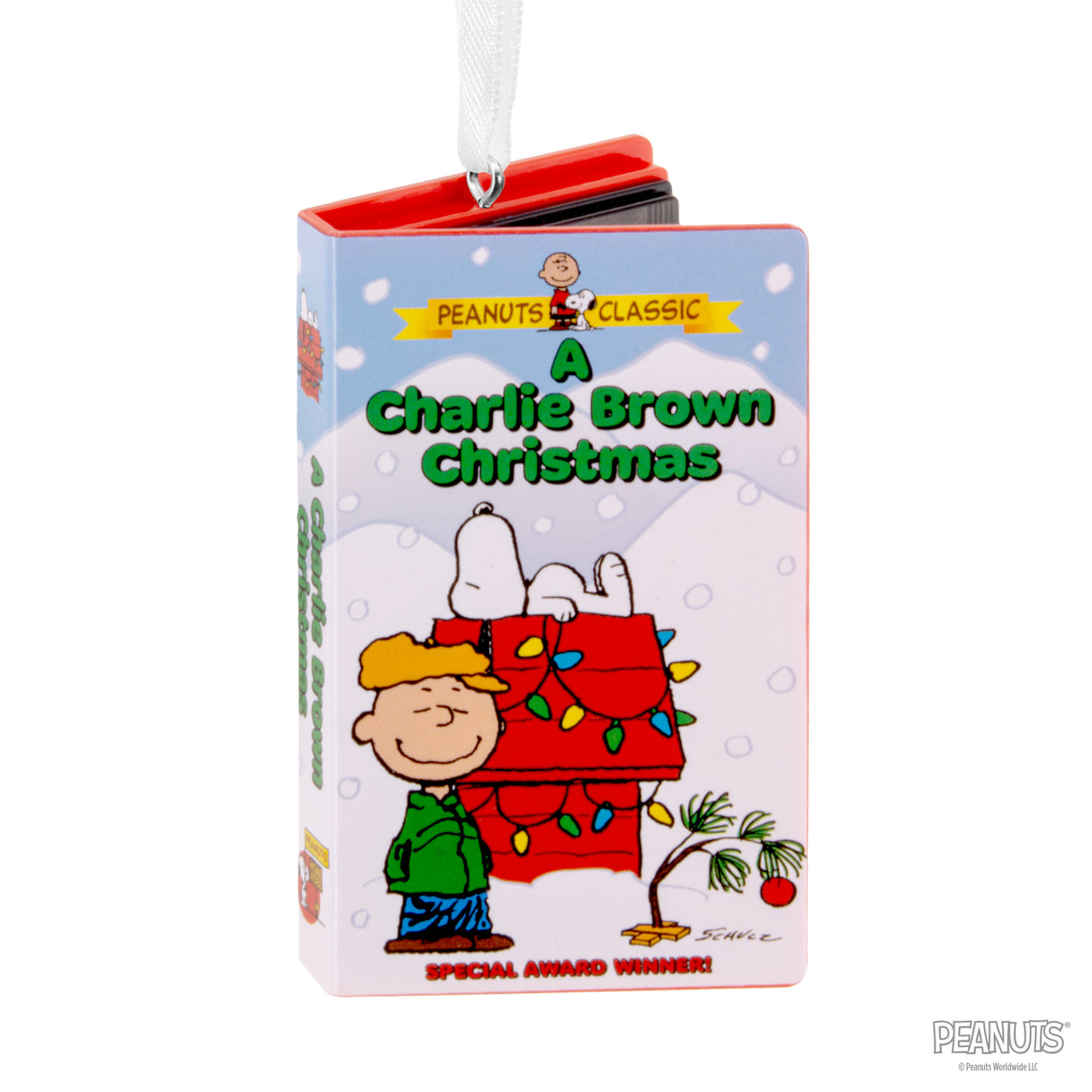 Hallmark Christmas Ornament (Peanuts A Charlie Brown Christmas Retro Video Cassette Case)