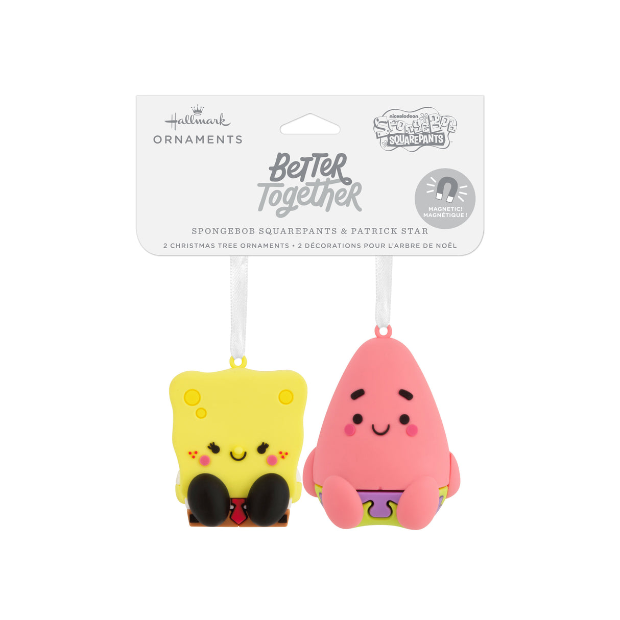 Hallmark Christmas Ornaments (Better Together Nickelodeon SpongeBob SquarePants and Patrick Star Magnetic), Set of 2