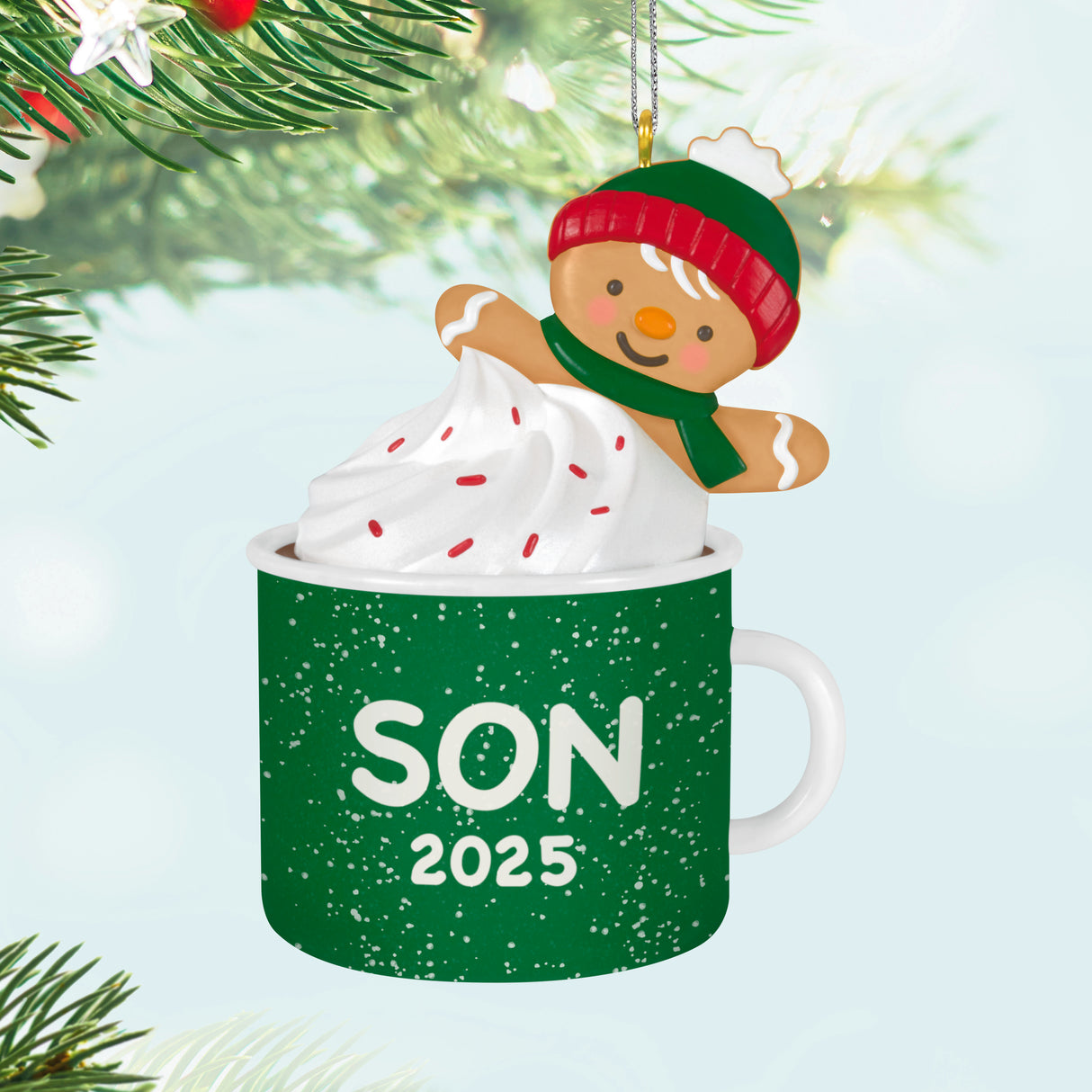 Hallmark Keepsake Christmas Ornament (Son Gingerbread Boy in Mug 2025)