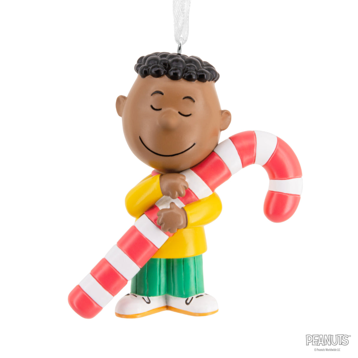 Hallmark Christmas Ornament (Peanuts Franklin With Candy Cane)