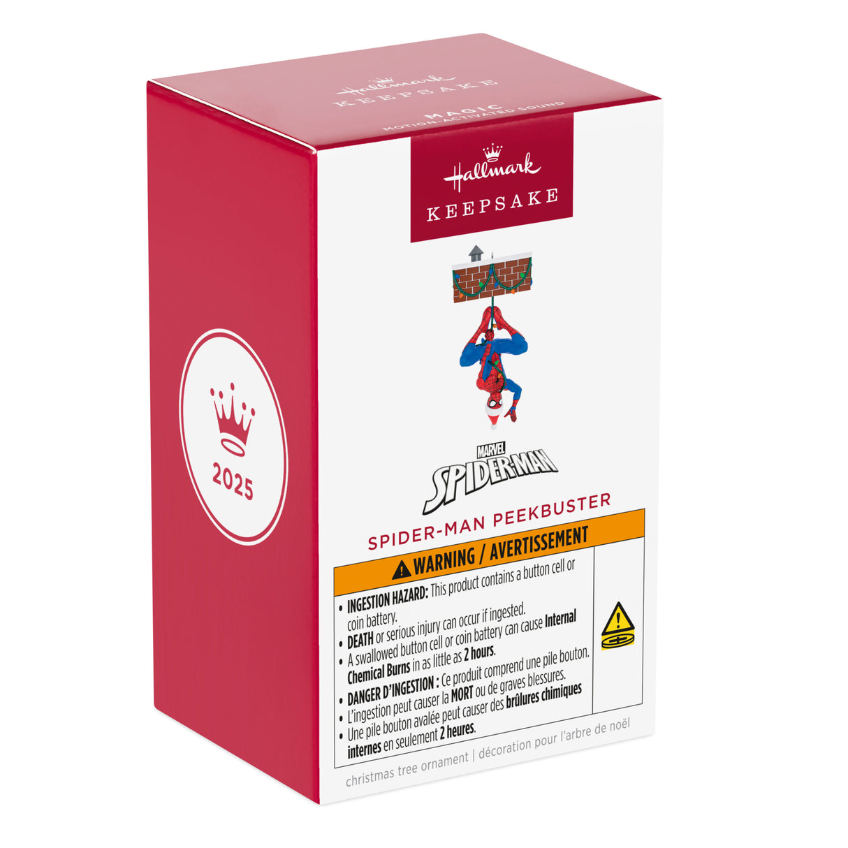 Hallmark Keepsake Christmas Ornament (Marvel Spider-Man Peekbuster With Motion-Activated Sound)