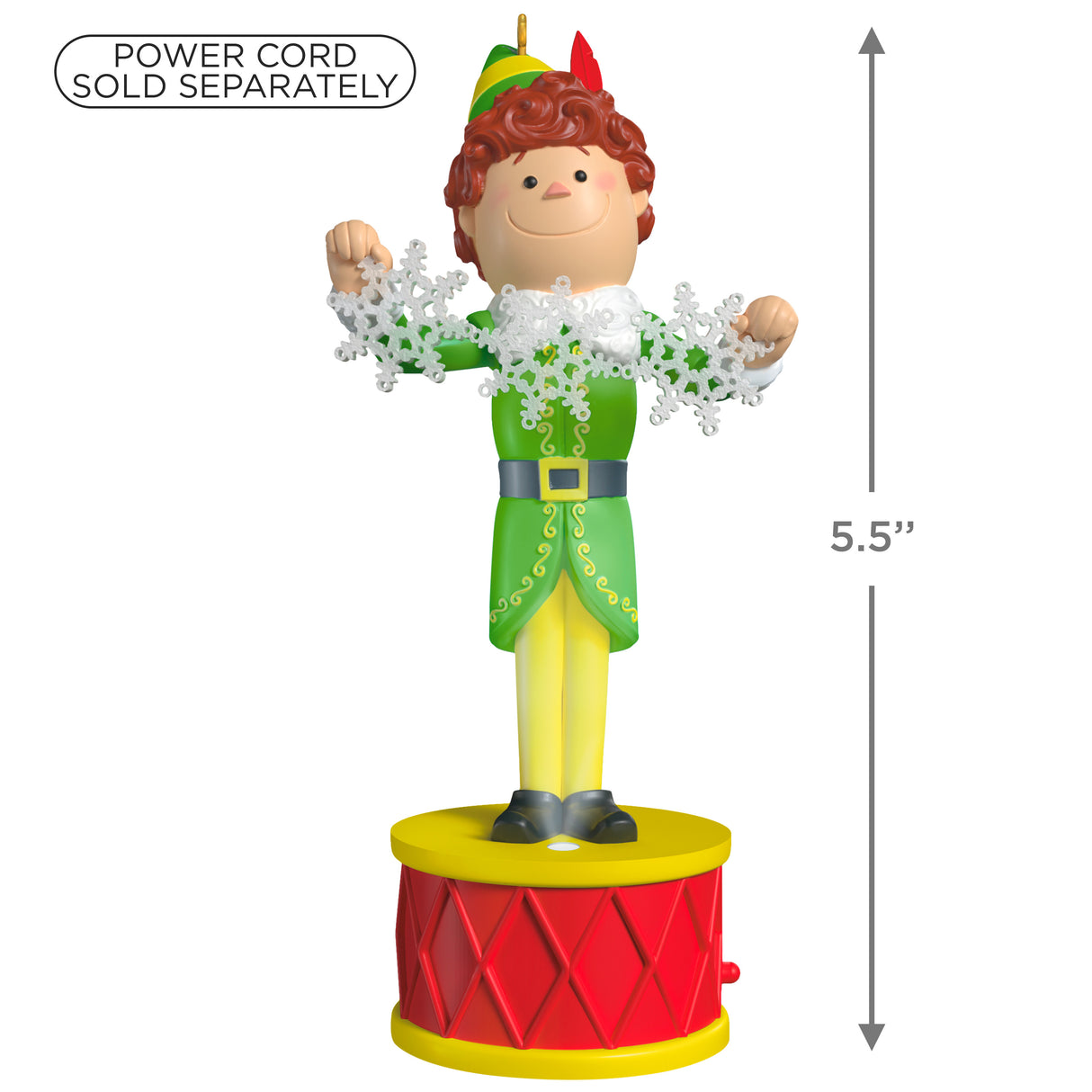Hallmark Keepsake Christmas Ornament (Elf Collection Buddy the Elf With Light and Sound)