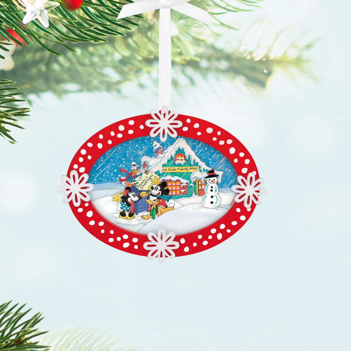 Hallmark Keepsake Christmas Ornament (Disney Mickey and Friends Sending Season's Greetings, Papercraft)