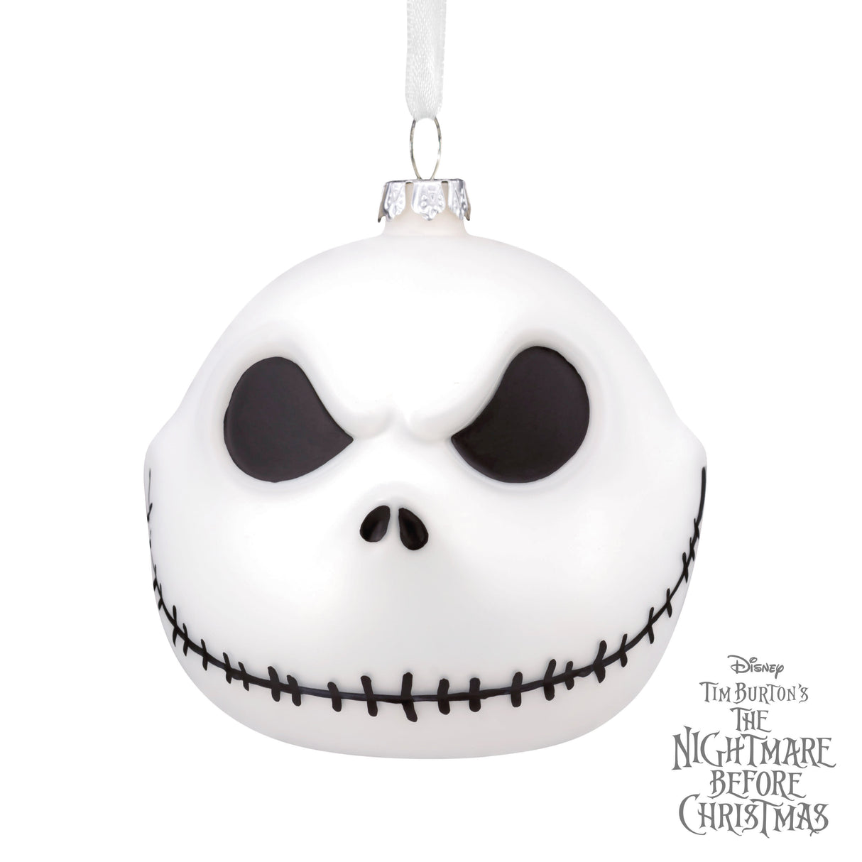 Disney Tim Burton's The Nightmare Before Christmas Jack Skellington Christmas Ornament, Blown Glass
