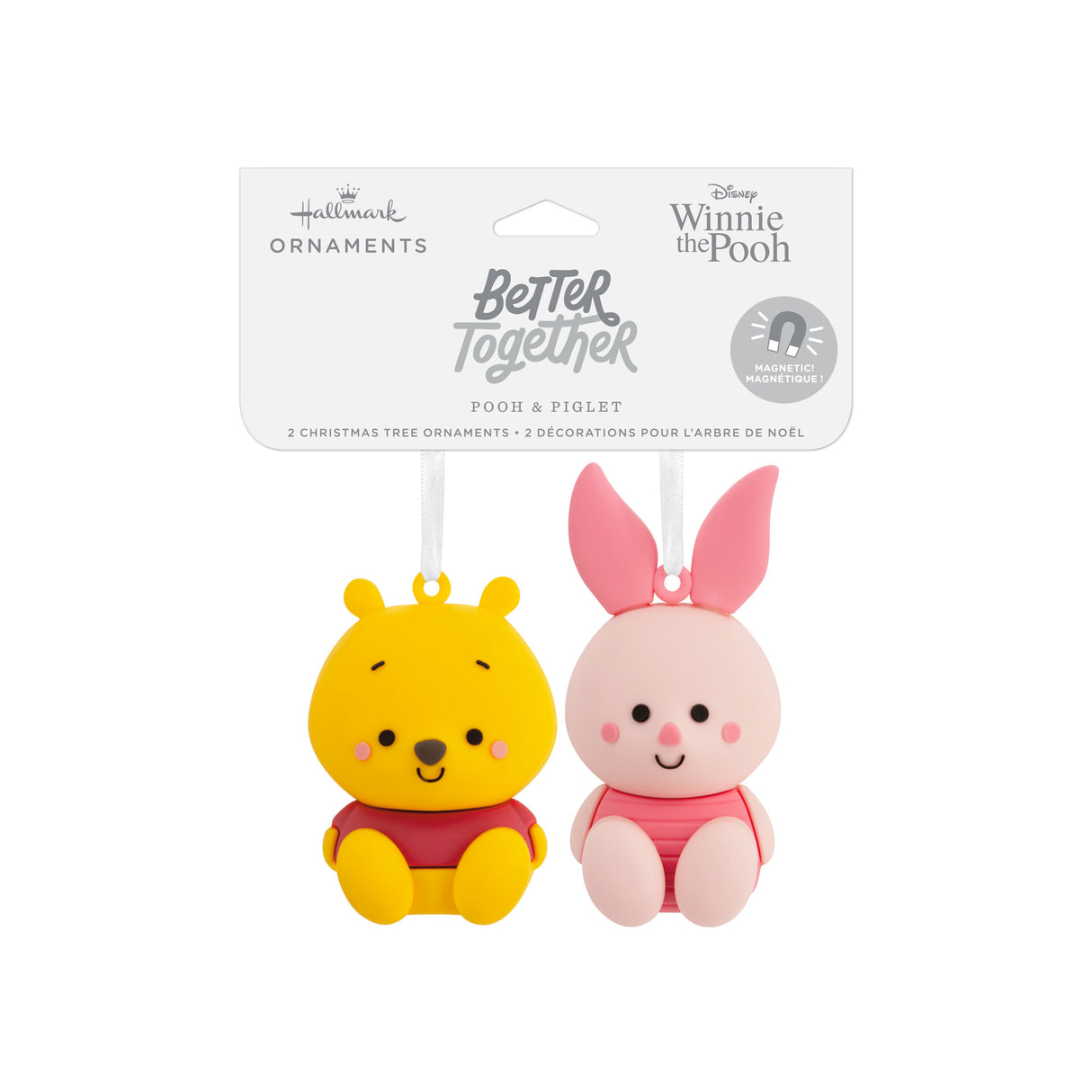 Hallmark Christmas Ornaments (Better Together Disney Winnie the Pooh and Piglet Magnetic), Set of 2