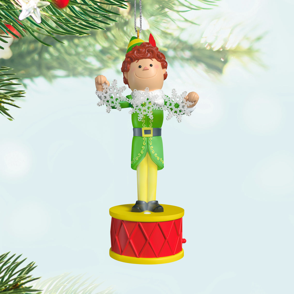 Hallmark Keepsake Christmas Ornament (Elf Collection Buddy the Elf With Light and Sound)