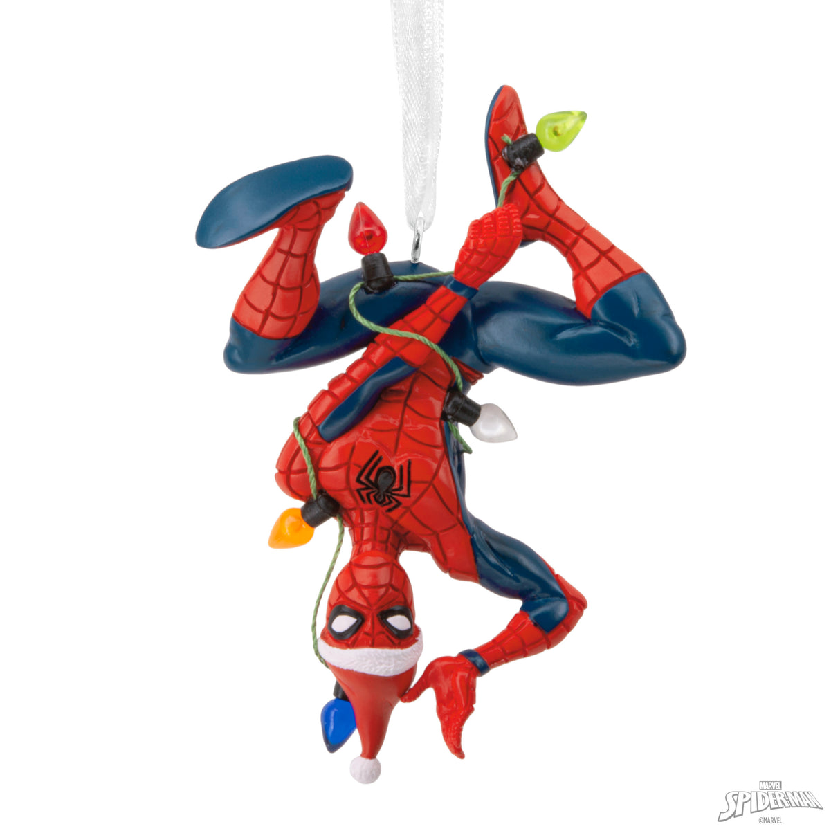 Hallmark Christmas Ornament (Marvel Spider-Man Hanging From Lights)