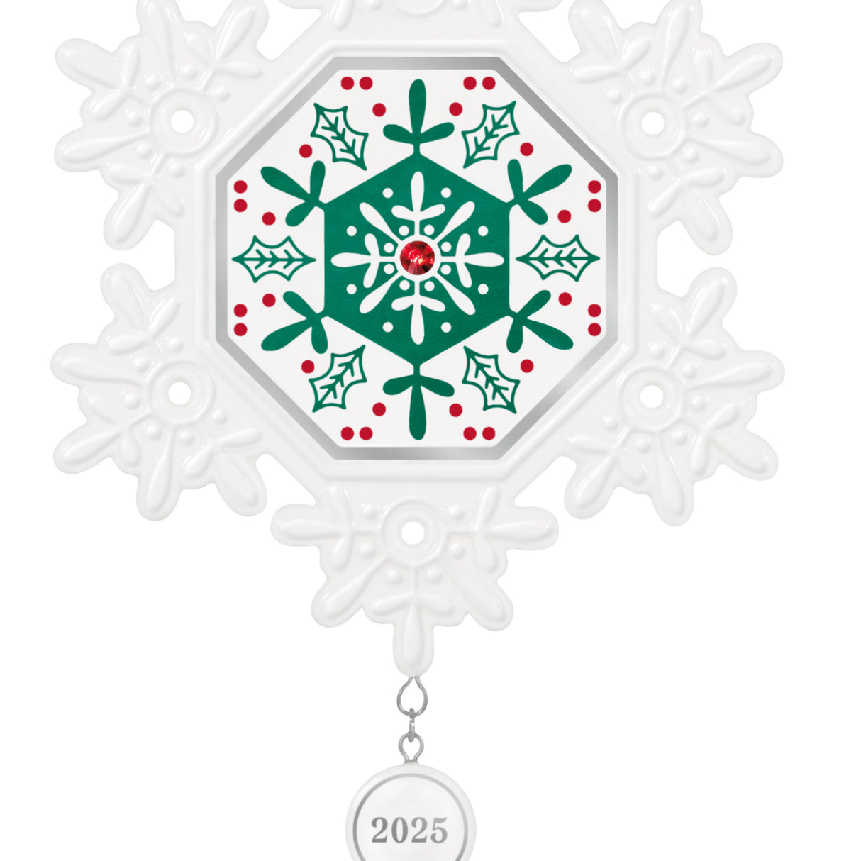 Hallmark Keepsake Christmas Ornament (Snowflake 2025, Porcelain)
