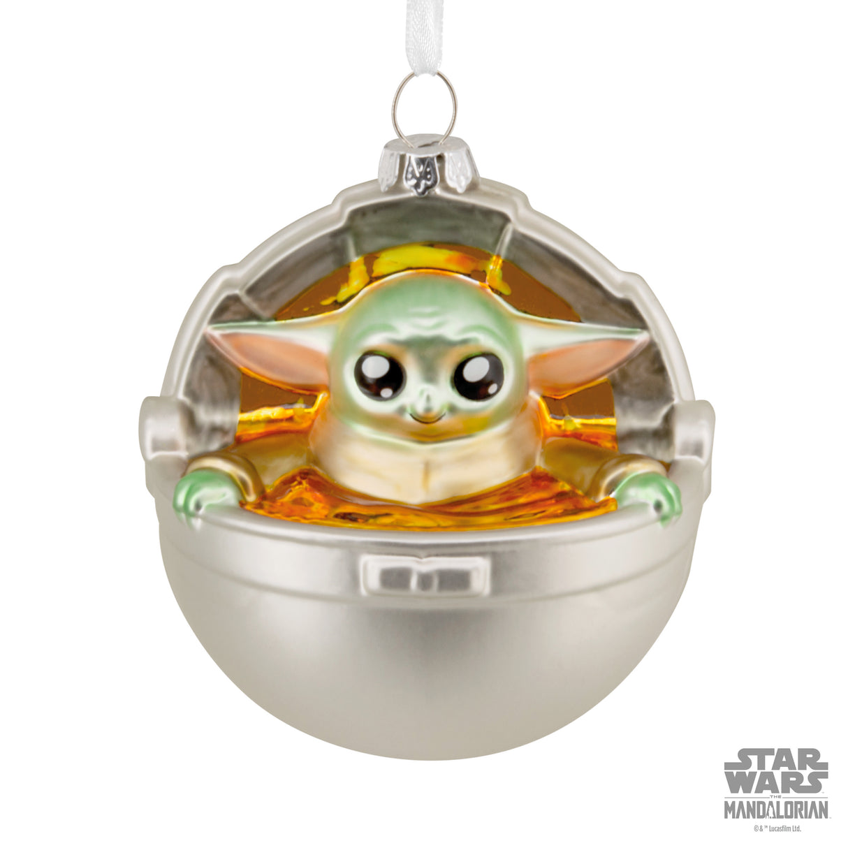 Hallmark Christmas Ornament (Star Wars: The Mandalorian Grogu in Pram, Glass)