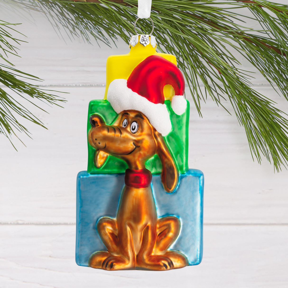 Dr. Seuss's How the Grinch Stole Christmas! Max With Presents Christmas Ornament, Blown Glass