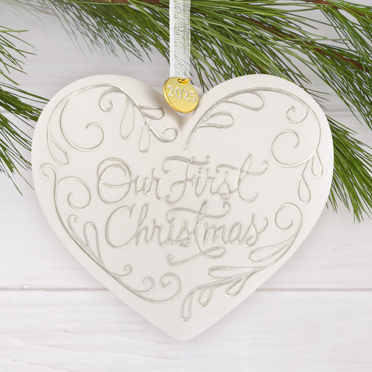 Hallmark Christmas Ornament (Our First Christmas Heart Locket 2025, Metal)