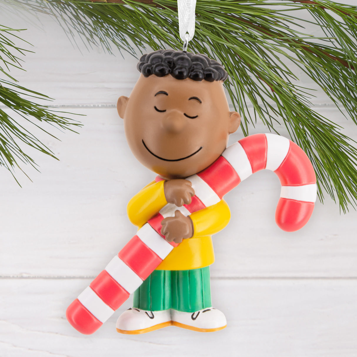 Hallmark Christmas Ornament (Peanuts Franklin With Candy Cane)