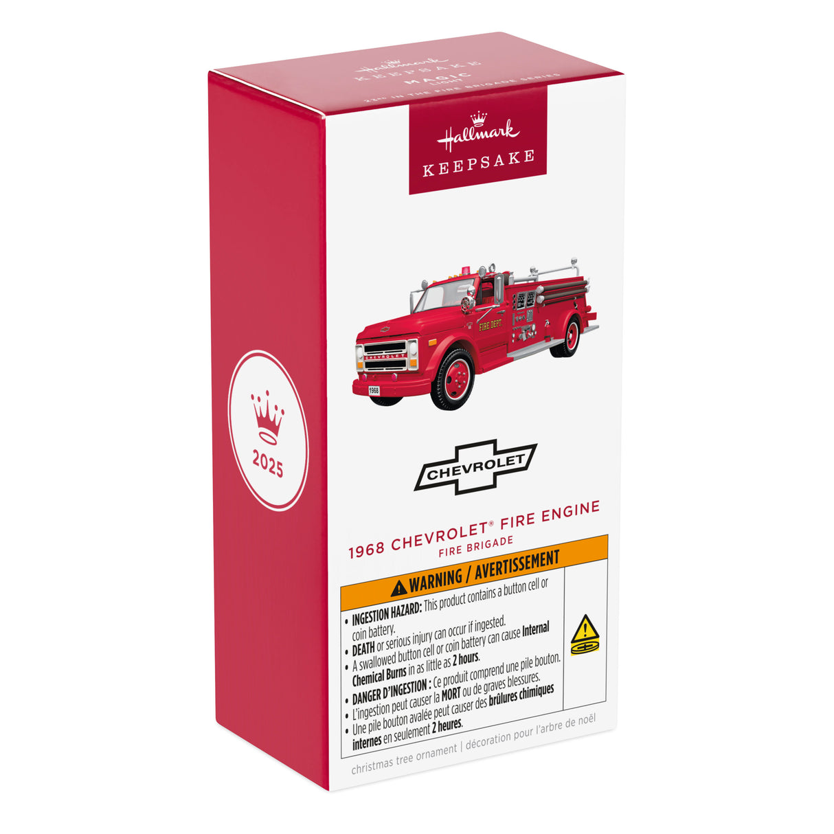 Hallmark Keepsake Christmas Ornament (Fire Brigade 1968 Chevrolet Fire Engine 2025 With Light)