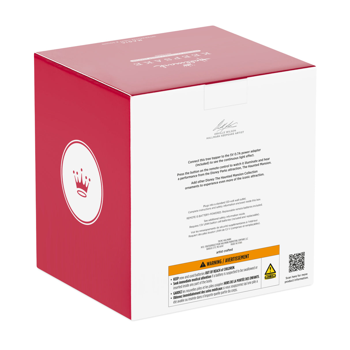 Hallmark Keepsake Christmas Tree Topper (Disney The Haunted Mansion Collection Disneyland Manor With Light and Sound)