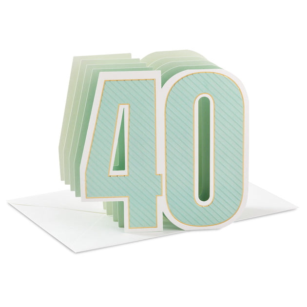 Hallmark Paper Wonder Pop Up 40th Birthday Card (Here's to You)