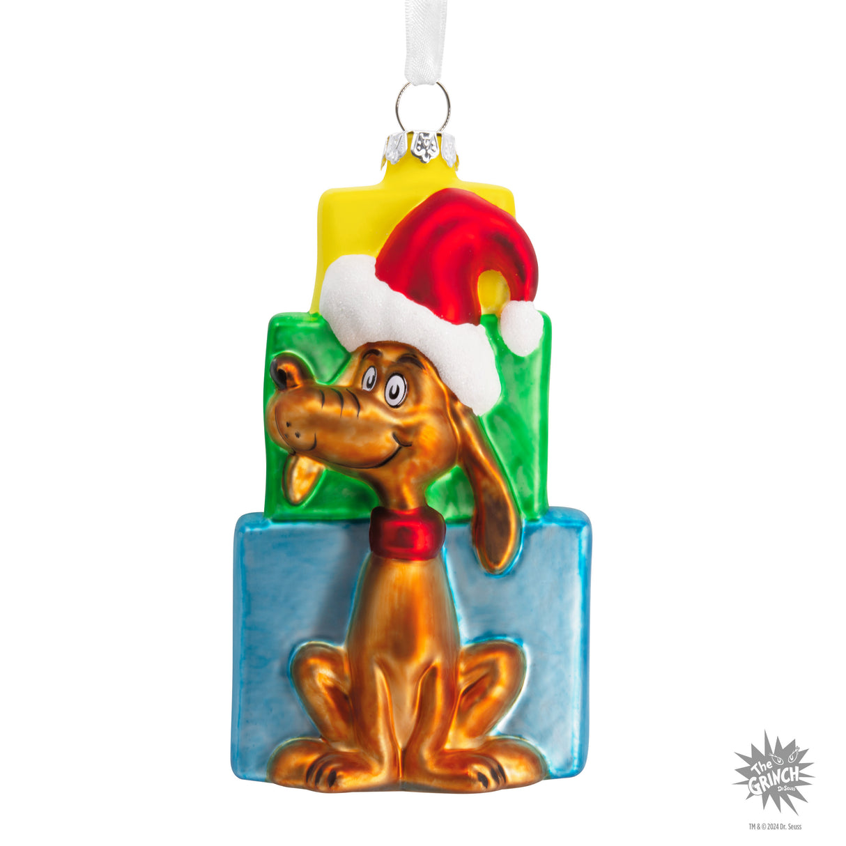 Dr. Seuss's How the Grinch Stole Christmas! Max With Presents Christmas Ornament, Blown Glass