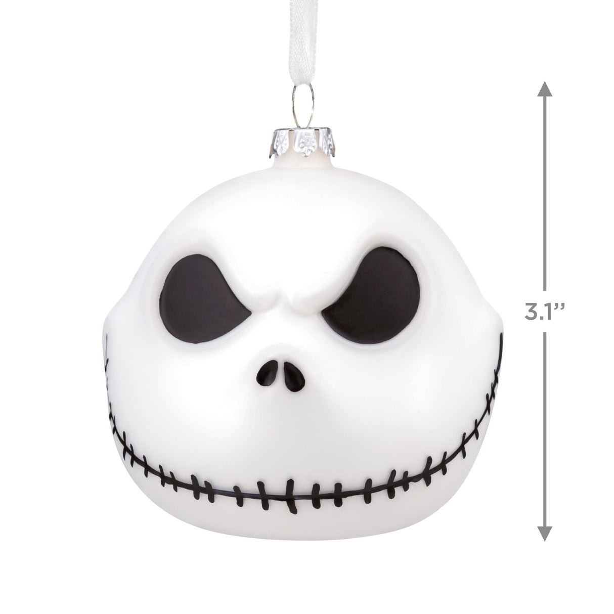 Disney Tim Burton's The Nightmare Before Christmas Jack Skellington Christmas Ornament, Blown Glass