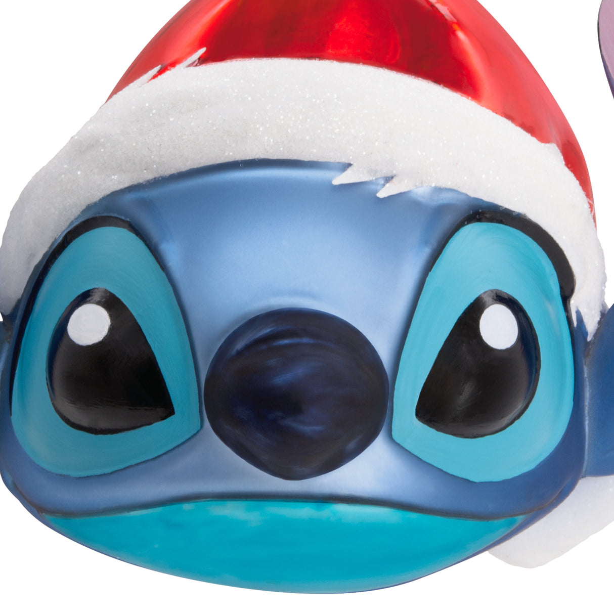 Disney Lilo & Stitch in Santa Hat Christmas Ornament, Blown Glass
