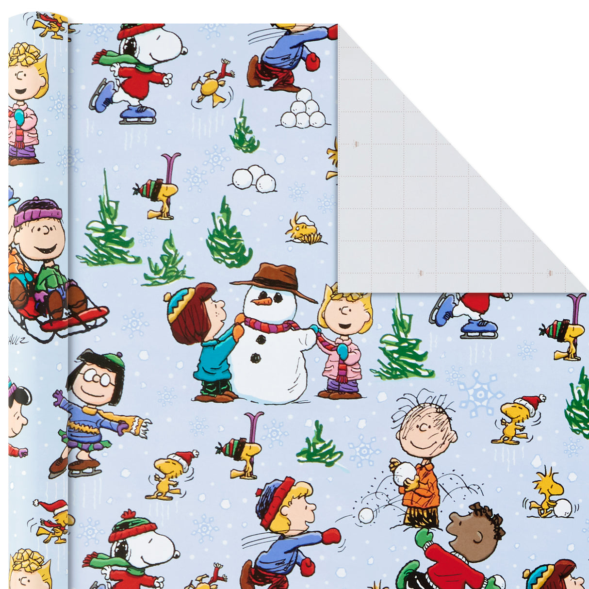 Christmas Peanuts Wrapping Paper with Cut Lines on Reverse (Pack of 3, 105 sq. ft. ttl)