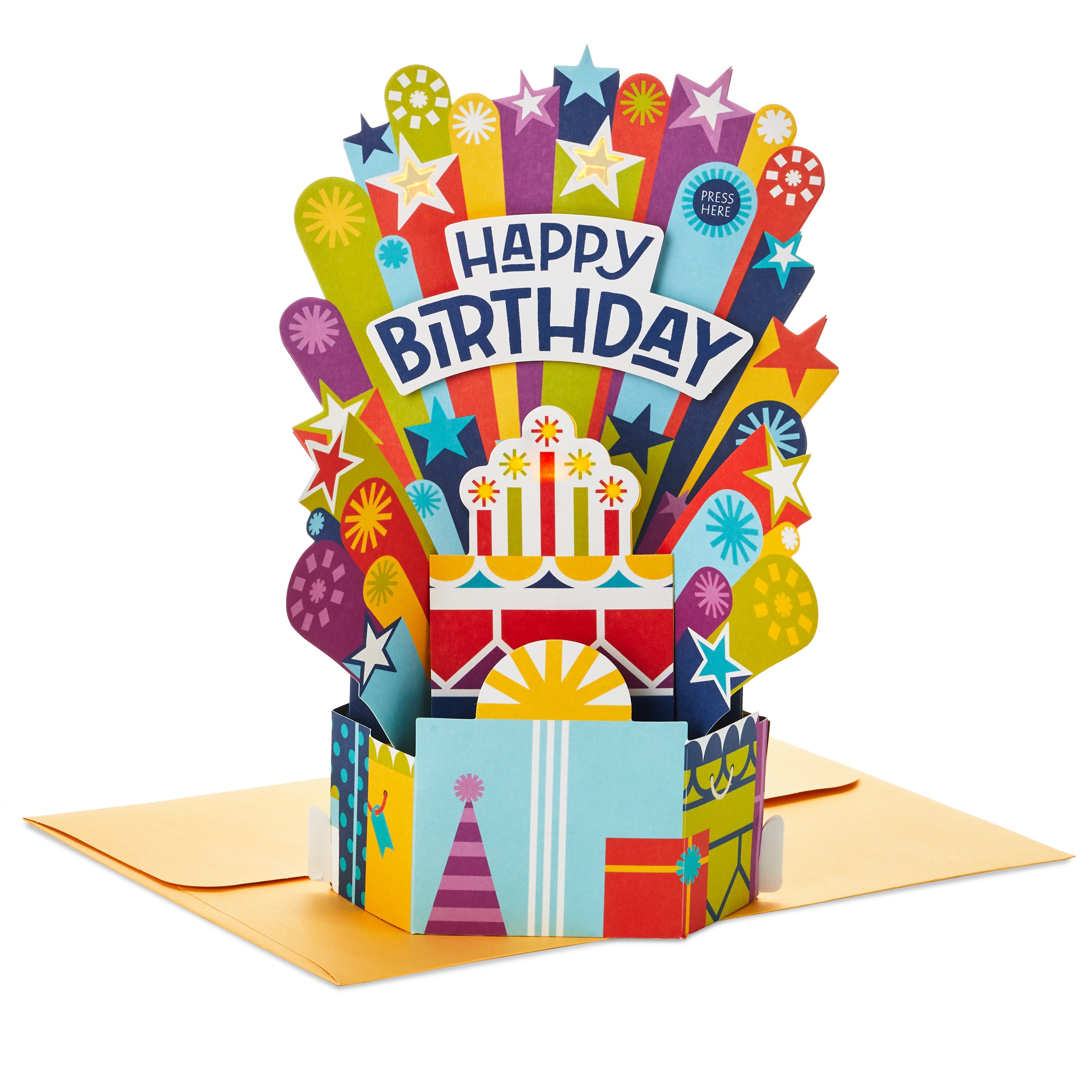 Paper Wonder Pop Up Birthday Card with Music (Birthday Cake, Happy by Pharell Williams)