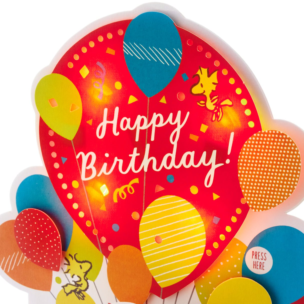 Paper Wonder Peanuts Pop Up Birthday Card with Music (Snoopy, Birthday Balloons)