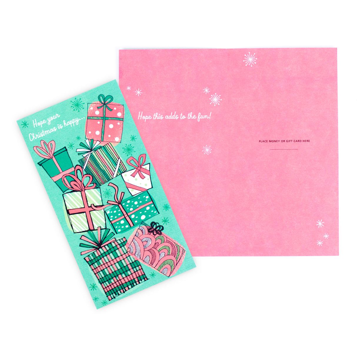 Christmas Money or Gift Card Holder Assortment, Blue and Red (10 Cards with Envelopes)