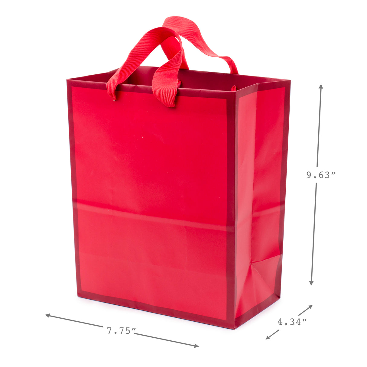 9" Medium Solid Color Gift Bags - Pack of 4 in Red, Blue, Light Pink and Hot Pink for Birthdays, Baby Showers, Retirements or Any Occasion