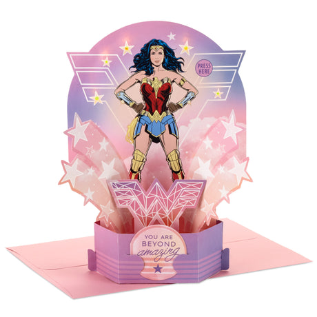 Wonder Woman Paper Wonder Pop Up Birthday Card with Music (Plays Wonder Woman Theme)
