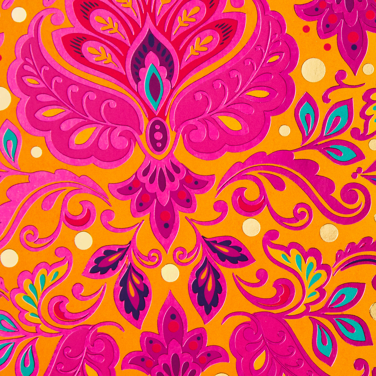 Golden Thread Pack of Blank Cards, Jeweled Indian Pattern (8 Cards with Envelopes)