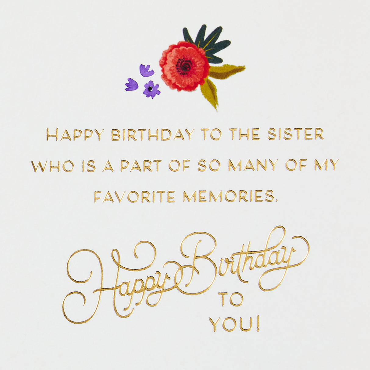 Signature Birthday Card for Sister (Elegant Cake)
