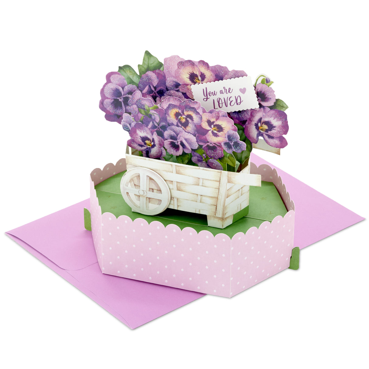 Paper Wonder Pop Up Birthday Card for Women (Cart of Pansies)